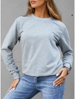 FashionStreet dámská klasická světle šedá mikina BY1544 FashionStreet dámská klasická světle šedá mikina BY1544