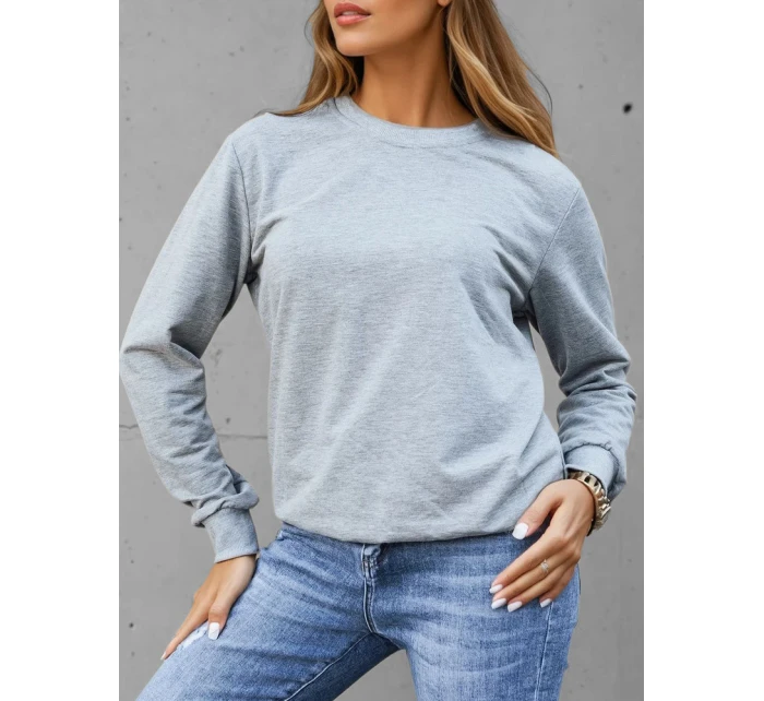 FashionStreet dámská klasická světle šedá mikina BY1544 FashionStreet dámská klasická světle šedá mikina BY1544