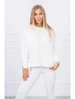 Souprava s oversize halenkou v barvě ecru