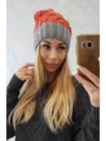 Paris fleecová čepice K212 červená+šedá