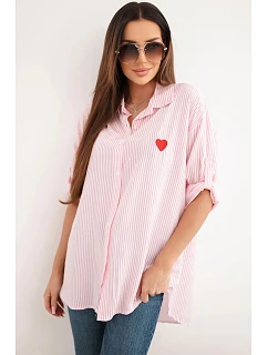 Dámská viskózová košile s krajkovými rukávy a límečkem béžová