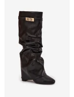 Dámské kotníkové boty Glorine na sloupkovém podpatku – černé