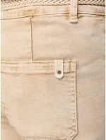 Jeansy damskie wide leg z wysokim stanem beżowe model 22120950 - FashionStreet