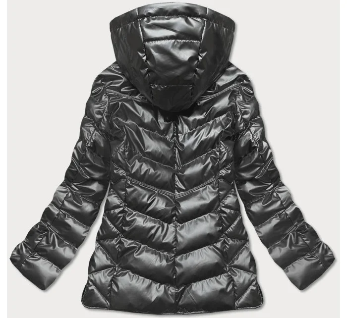 Stříbrná prošívaná bunda pro přechodné období model 17121593 - S'WEST Stříbrná prošívaná bunda pro přechodné období model 17121593 - S'WEST