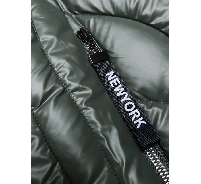 Dámská zimní bunda v army barvě s odepínací kapucí S'west (B8180-11)