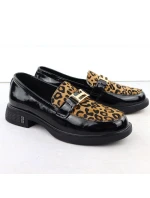 Kožené boty s leopardím vzorem lakované černé model 21904738 - VINCEZA