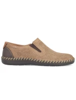 Pánská kožená prolamovaná nazouvací obuv béžová Rieker B2460-25