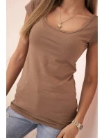 Dámská klasická bavlněná blůza s krátkým rukávem modrá Dámská klasická bavlněná blůza s krátkým rukávem modrá