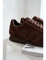 Tenisky z přírodního semiše Big Star model 22074727 Čokoládové - Big Star Shoes