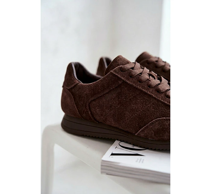 Tenisky z přírodního semiše Big Star model 22074727 Čokoládové - Big Star Shoes