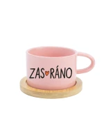 ZAS_RÁNO - růžový hrníček makronka 200 ml