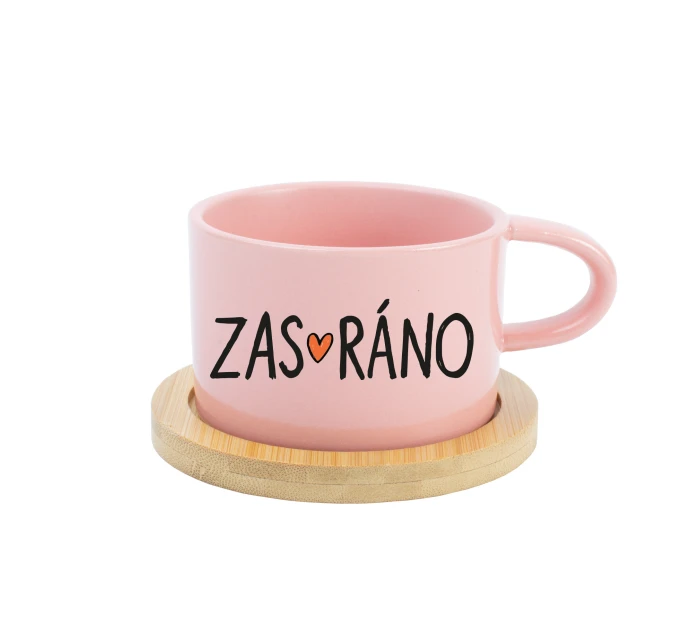 ZAS_RÁNO - růžový hrníček makronka 200 ml