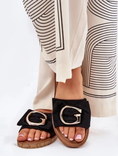 Dámské pantofle M578 Černá s hnědou - Step in style