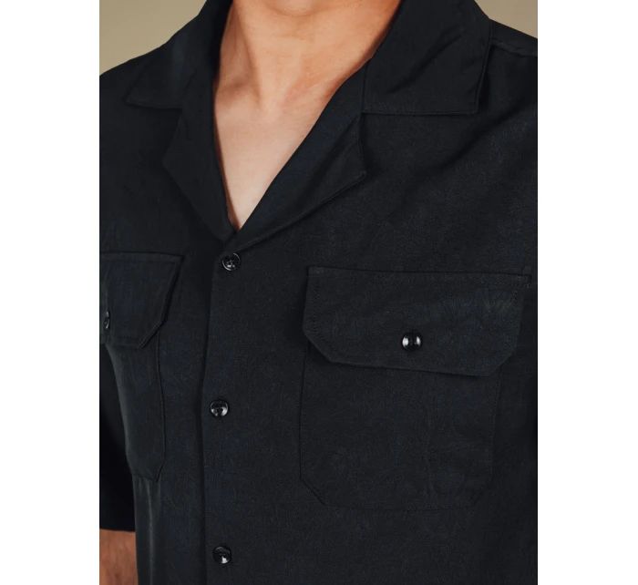 Pánské tričko s krátkým rukávem černé FashionStreet KX1084