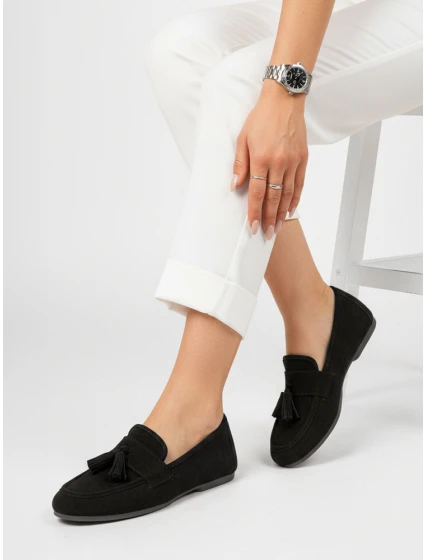 Dámské černé semišové mokasíny Dstreet model 21996175 - FashionStreet