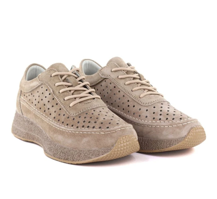 Dámské kožené polobotky světle hnědé Sergio Leone SP013