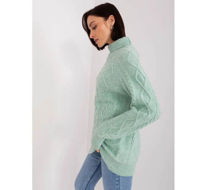 Sweter AT SW  mietowy model 19034342 - FPrice