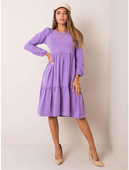 RUE PARIS Světle fialové bavlněné šaty