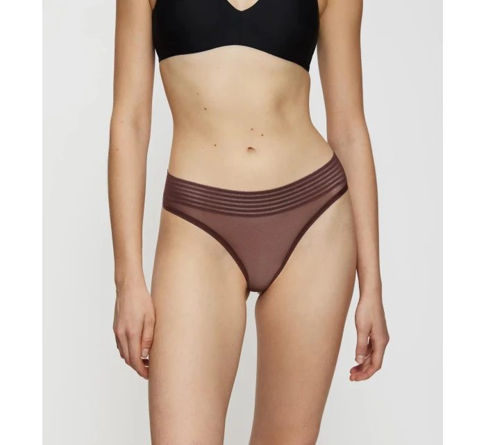 Tempting Sheer Highleg Tai 2P - BROWN - TRIUMPH BROWN - TRIUMPH