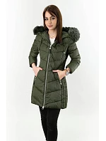 DŁUGA PIKOWANA KURTKA DAMSKA ZIMOWA KHAKI model 21241976 - Libland DŁUGA PIKOWANA KURTKA DAMSKA ZIMOWA KHAKI model 21241976 - Libland