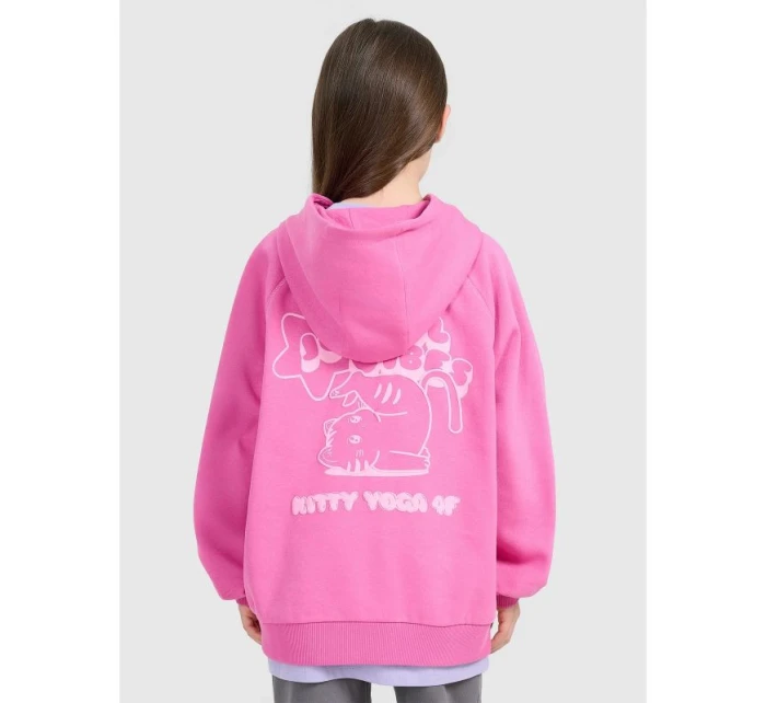 Dívčí nepruhovaná mikina s kapucí 4F 4FJRAW25TSWSF2439-54S