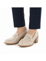 Dámské polobotky lords on heel beige M.Daszynski MR2201D-3A