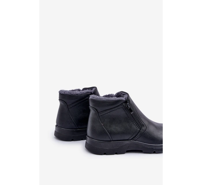 Zateplené pánské boty z eko kůže černé model 21675484 - EVENTO Zateplené pánské boty z eko kůže černé model 21675484 - EVENTO