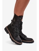 Dámské workery s ozdobným detailem zateplené černé model 21712837 - Boto