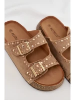 Dámské pantofle se zlatými a knoflíky Khaki model 21919020 - Boto