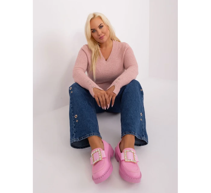 Sweter PM SW PM model 18909334 jasny różowy - FPrice Sweter PM SW PM model 18909334 jasny różowy - FPrice