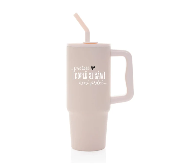 Personalizovaná termoska s barevným víčkem - Protože [doplň si sám] není prdel