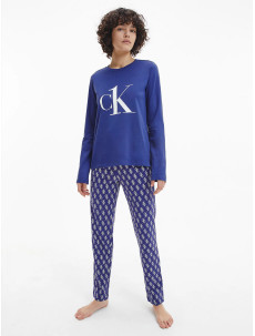 Pyžamový set - QS6773E - X00 - Tmavě modrá s bílým logem - Calvin Klein
