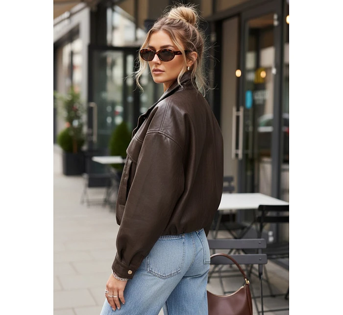 Kurtka damska z oversize z  brązowa model 22042898 - FashionStreet