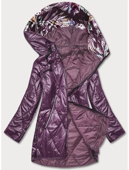 Tmavě fialová dámská bunda s ozdobnou kapucí model 18013454 - S'WEST