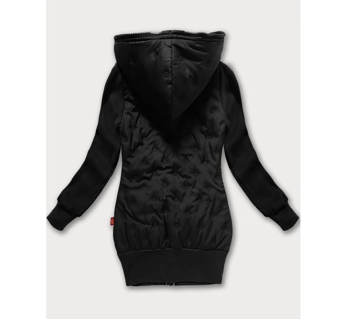 Černá dámská mikino-bunda s kapucí LHD (AMG-162A)