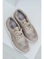 Kožené Sportovní Boty Tenisky Dámské model 21686175 Béžové - S.Barski