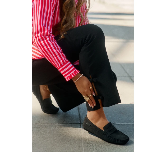 Dámské semišové mokasíny Big Star model 21693785 Černé - Big Star Shoes Dámské semišové mokasíny Big Star model 21693785 Černé - Big Star Shoes