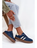 Dámské semišové tenisky na platformě tmavě modré Sylviona