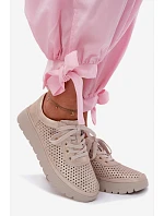 Kožené síťované dámské polobotky Vinceza 79629 zlaté