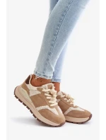 Zateplené Dámské Kožené Tenisky Big Star HI-POLY SYSTEM Béžové Zateplené Dámské Kožené Tenisky Big Star HI-POLY SYSTEM Béžové