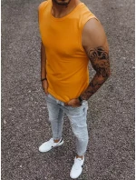Pánské tričko bez rukávů s potiskem oranžové Dstreet RX4915
