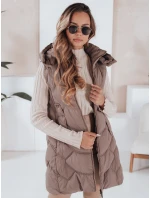Dámská zateplená prošívaná vesta latte FashionStreet TY5104