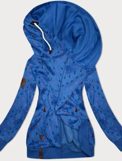 Světle modrá hrubší mikina se zipem a se vzorem model 21310424 - 6&8 Fashion