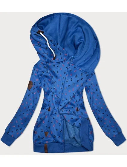 Světle modrá hrubší mikina se zipem a se vzorem model 21310424 - 6&8 Fashion