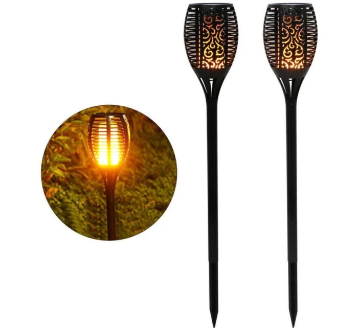 SOLÁRNÍ SVÍTILNA TANČÍCÍ PLAMENY 10X10X79CM 36 LED DIOD