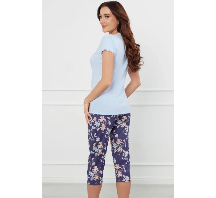 Italská móda Pulia cr.r. sp.3/4 barva:modrá/print Italská móda Pulia cr.r. sp.3/4 barva:modrá/print