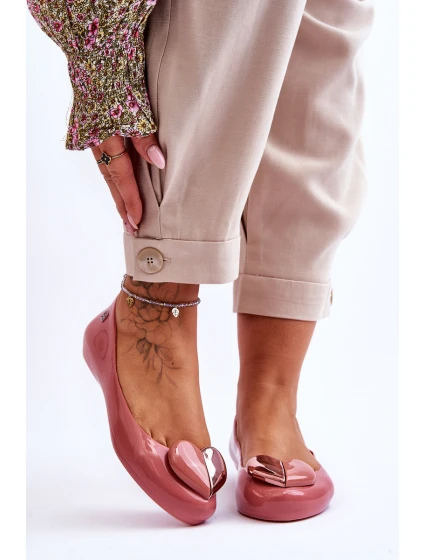 Dámské baleríny se srdcem model 21616923 Růžová - Zaxy