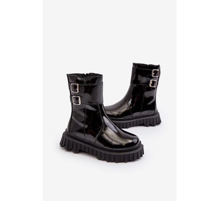 Dětské lakované boty se černé model 21634818 - Boto Dětské lakované boty se černé model 21634818 - Boto