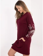 Sukienka RV SK model 21801855 bordowy - FPrice Sukienka RV SK model 21801855 bordowy - FPrice
