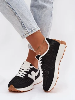 Dámské sportovní boty na platformě – černé Janelora